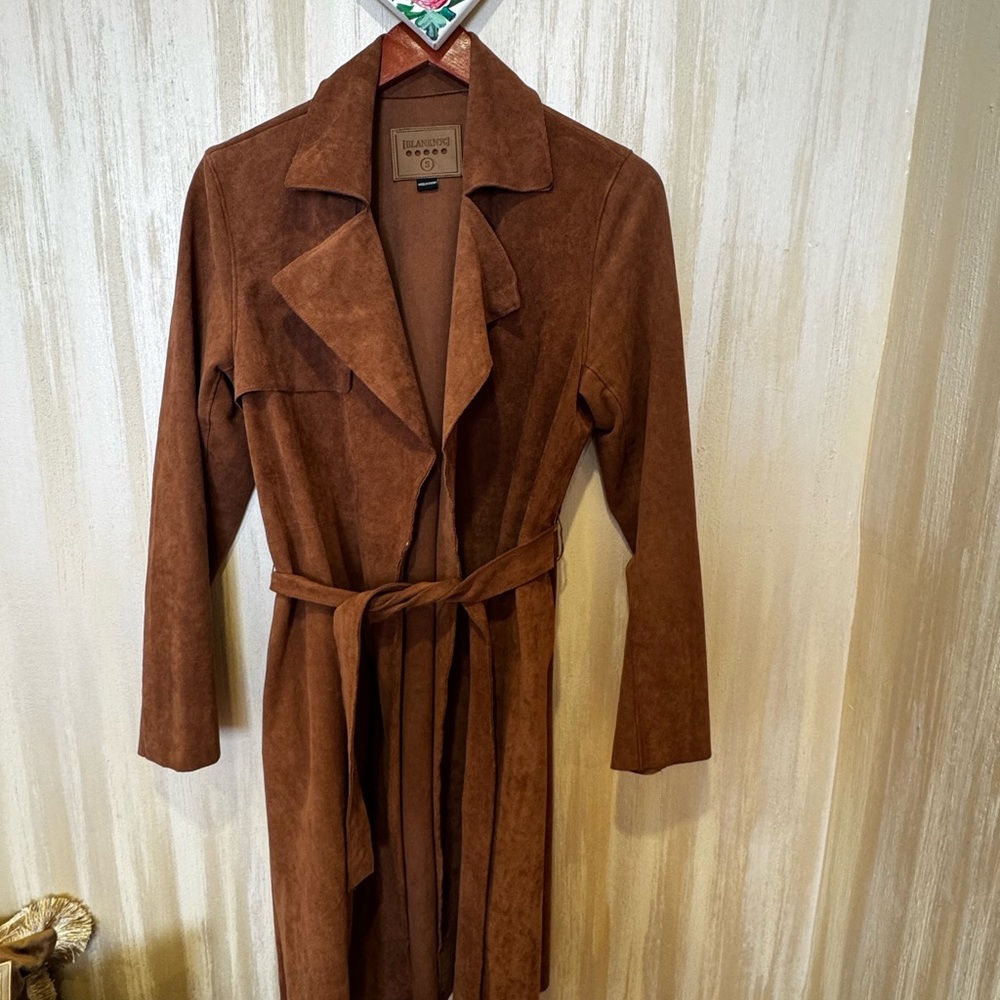 Blank NYC Brown Suede Trench Coat